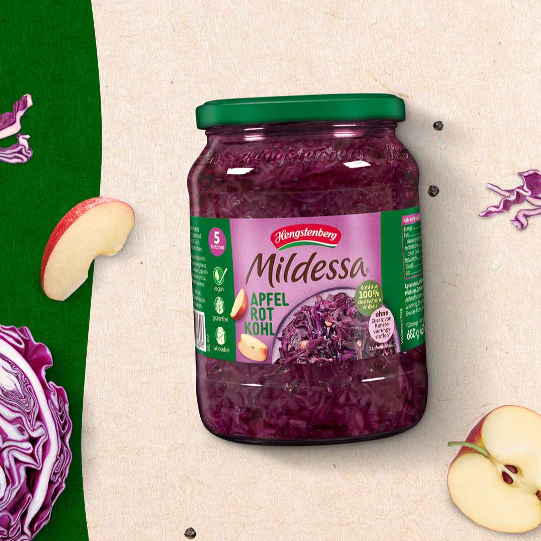 Apfelrotkohl im Glas